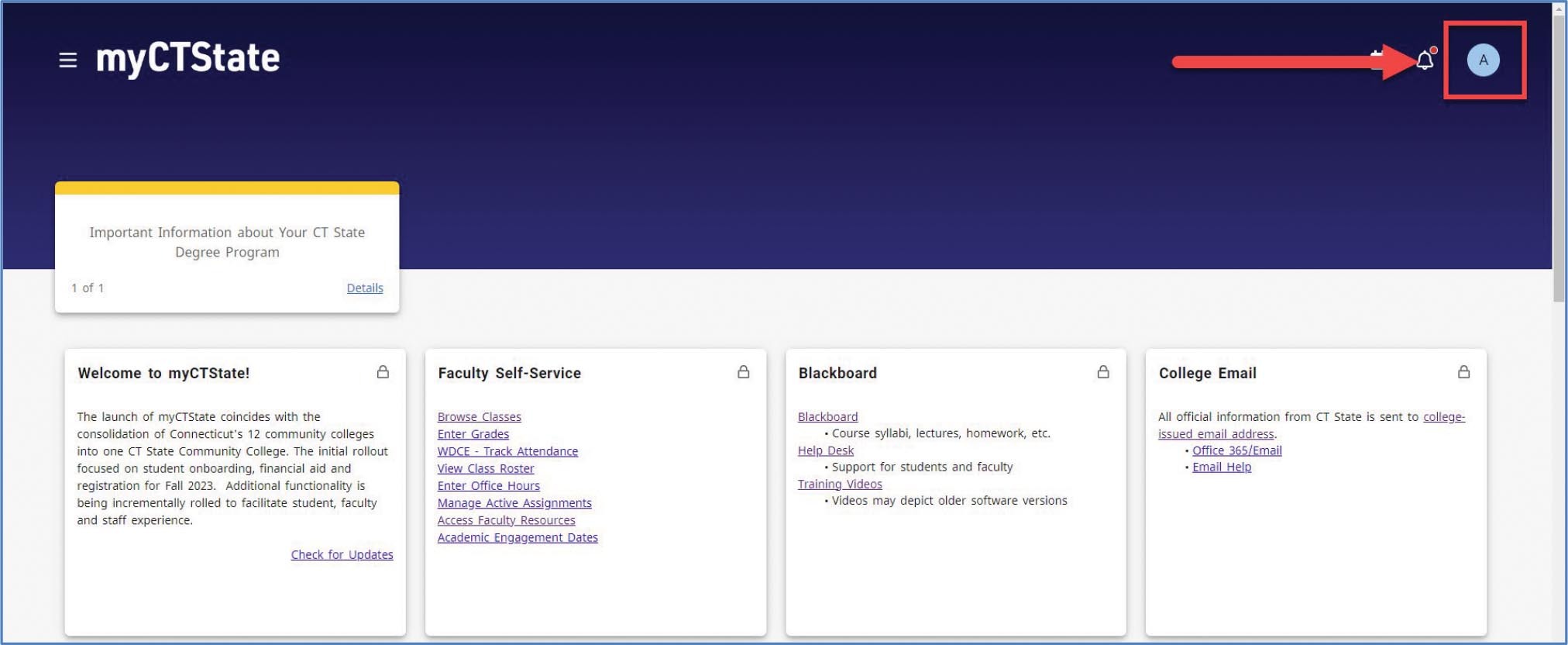 myCTState screenshot highlighting the area where the initial will show up