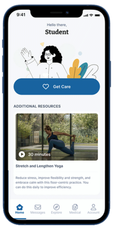 Cellphone image with Timely Care on screen